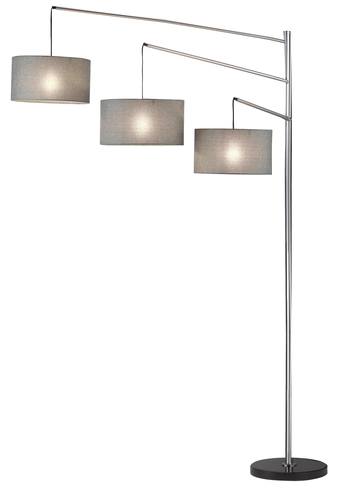 Wellington Arc Lamp (Brushed Steel) by Adesso Furniture