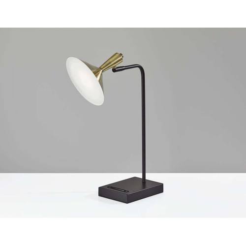 Lucas LED Desk Lamp (Black/Brass) by Adesso Furniture