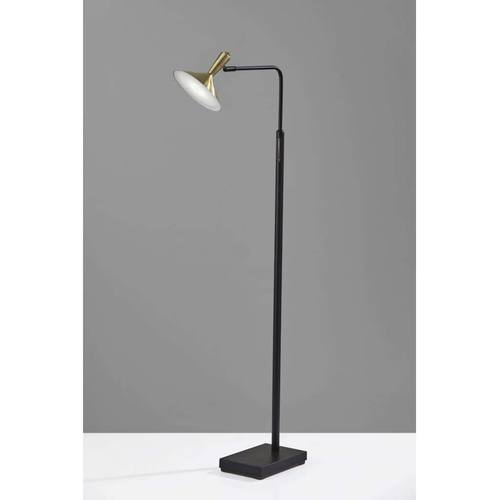 Lucas LED Floor Lamp (Black/Brass) by Adesso Furniture