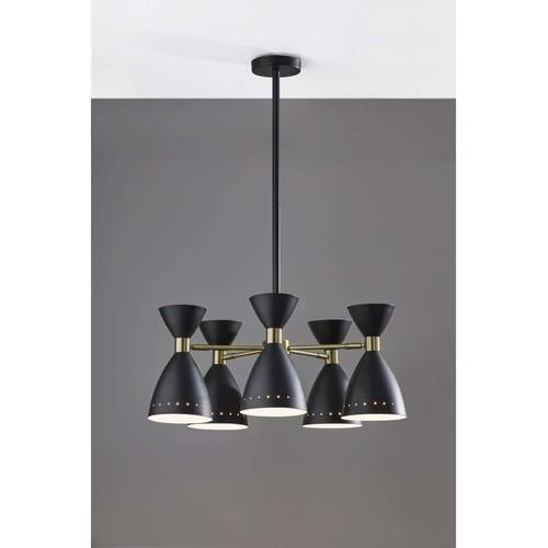 Oscar Pendant (Black/Brass) by Adesso Furniture