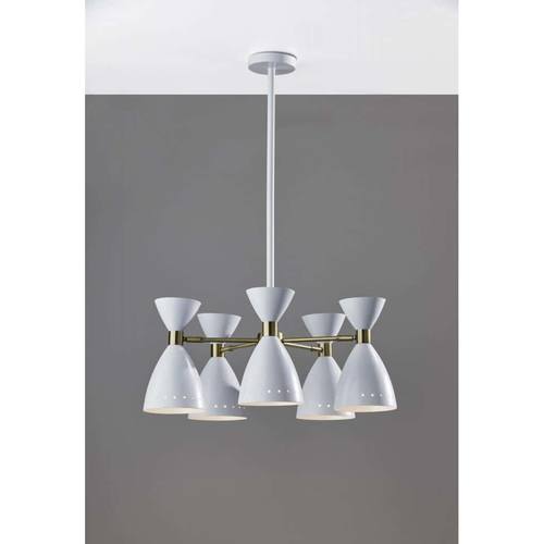 Oscar Pendant (White/Brass) by Adesso Furniture