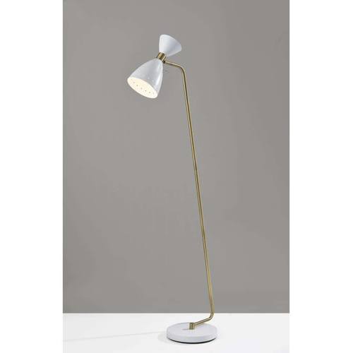 Oscar Floor Lamp (White/Brass) by Adesso Furniture