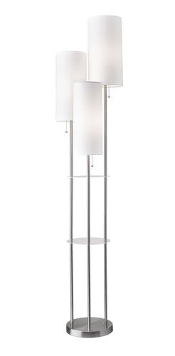Trio Shelf Floor Lamp (Brushed Steel) by Adesso Furniture