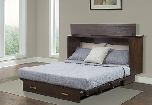 Floor Sample Traditional Murphy Cabinet Bed Pekoe Queen by Arason Furniture