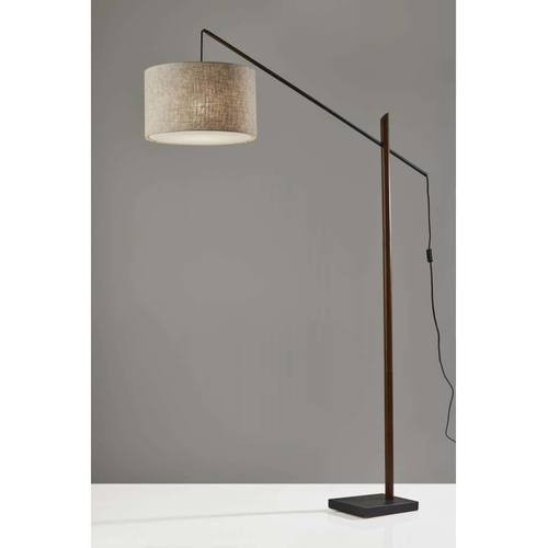 Ethan Arc Lamp (Black/Walnut) by Adesso Furniture