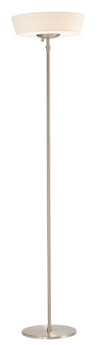 Harper Floor Lamp (Brushed Steel/White Linen) by Adesso Furniture