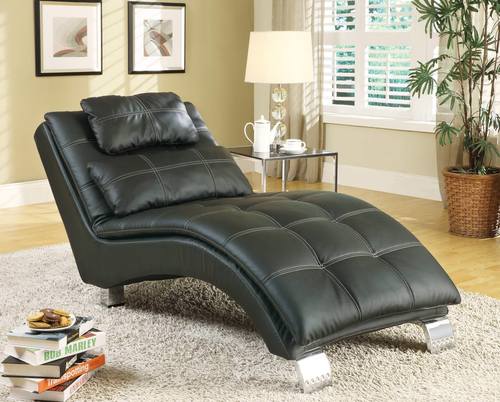 550075 Chaise Black by Coaster