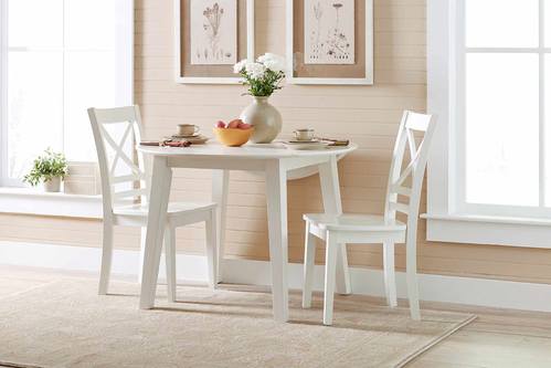Simplicity Paperwhite Round Dropleaf Table by Jofran Furniture