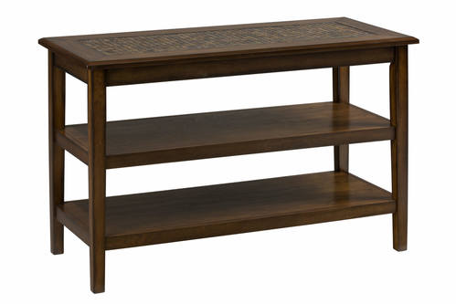 Baroque Brown Sofa/Media Table with Mosaic Tile Inlay by Jofran Furniture