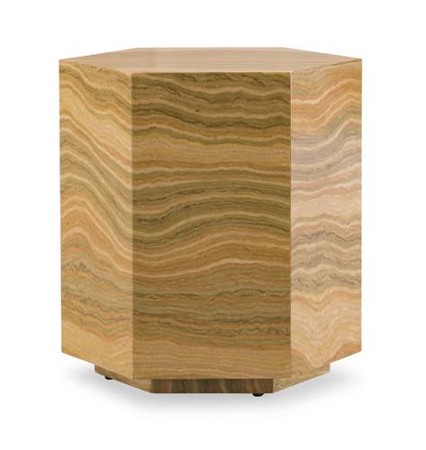 Modrest Lacuna - Glam Amber and Gold Marble End Table by VIG Furniture
