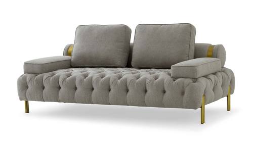 Divani Casa Ladera - Glam Grey and Gold Fabric Loveseat by VIG Furniture