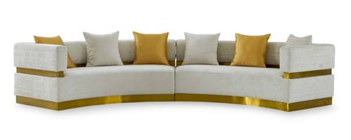 Divani Casa Kiva - Glam Beige and Gold Fabric Sectional Sofa by VIG Furniture