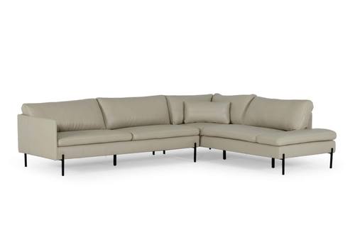 Divani Casa Sherry - Modern Grey RAF Chaise Leather Sectional Sofa by VIG Furniture