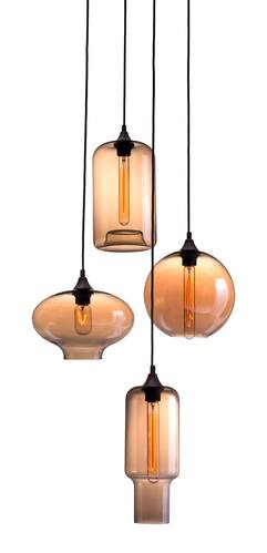 Lambie Ceiling Lamp Rust & Amber by Zuo Modern