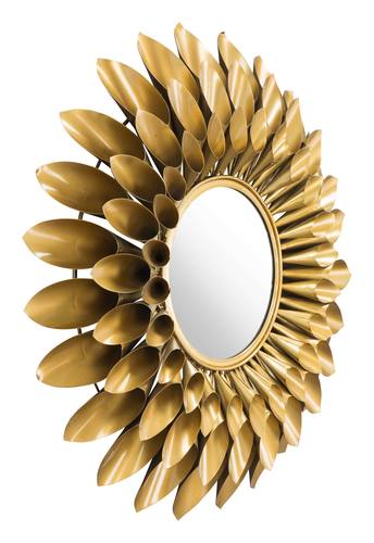 Sunflower Round Mirror Gold by Zuo Modern