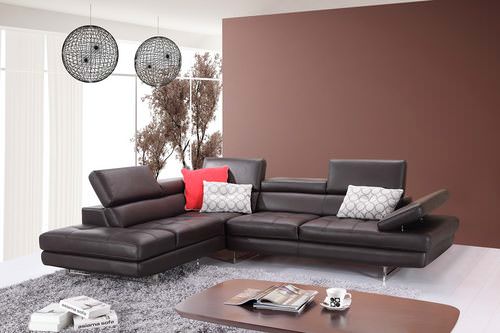 A761 Premium Italian Leather Sectional Coffee by J&M Furniture