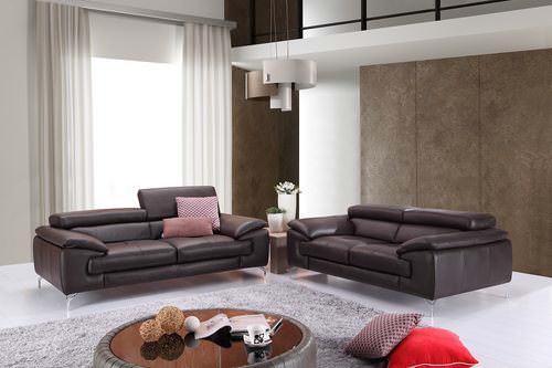 A973 Premium Italian Leather Loveseat Coffee by J&M Furniture