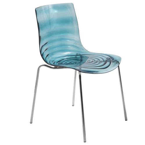Astor Modern Transparent Blue Dining Chair by LeisureMod