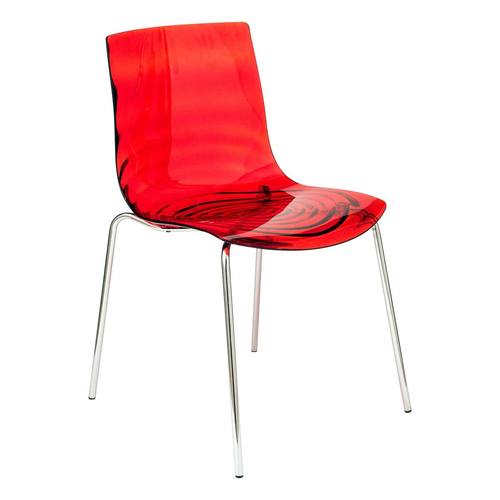 Astor Modern Transparent Red Dining Chair by LeisureMod
