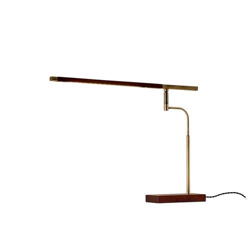 Barrett LED Desk Lamp (Walnut/Brass) by Adesso Furniture