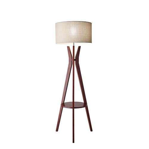 Bedford Shelf Floor Lamp (Walnut) by Adesso Furniture