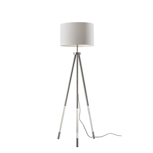 Della Brushed Steel Nightlight Floor Lamp by Adesso Furniture