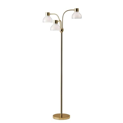 Presley 3-Arm Floor Lamp - Shiny Gold (Shiny Gold) by Adesso Furniture