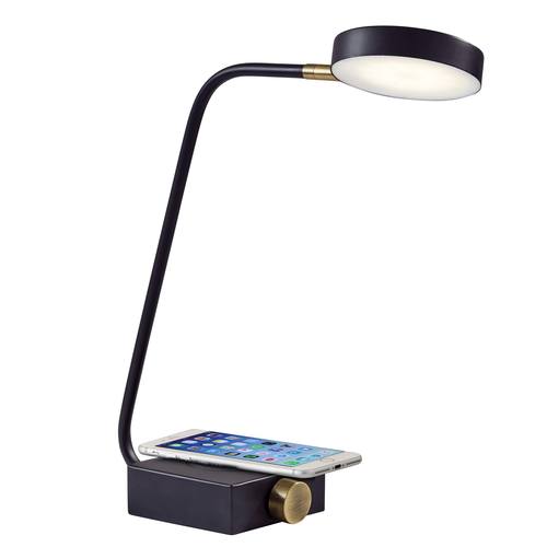 Conrad AdessoCharge LED Desk Lamp (Black/Brass) by Adesso Furniture
