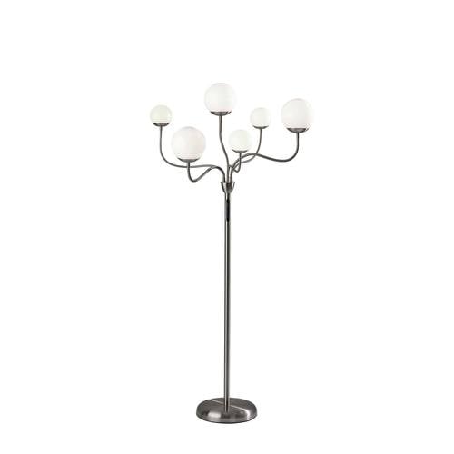 Phoebe LED RGB Floor Lamp Brushed Steel by Adesso Furniture