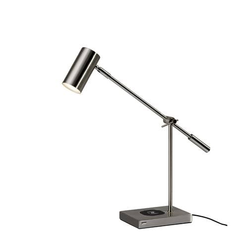 Collette AdessoCharge LED Desk Lamp (Brushed Steel) by Adesso Furniture