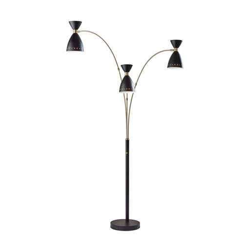 Oscar 3-Arm Arc Lamp- Black w/Antique Brass by Adesso Furniture
