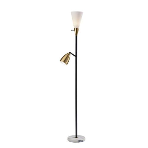 Dixon Combo Torchiere Black w/Antique Brass by Adesso Furniture