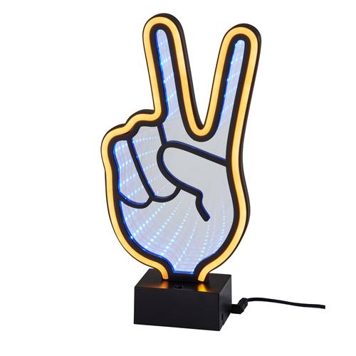 Infinity Black Neon Peace Sign Wall Lamp by Adesso Furniture
