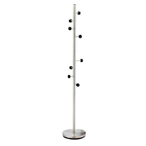 Swizzle Coat Rack (Brushed Steel/Black) by Adesso Furniture