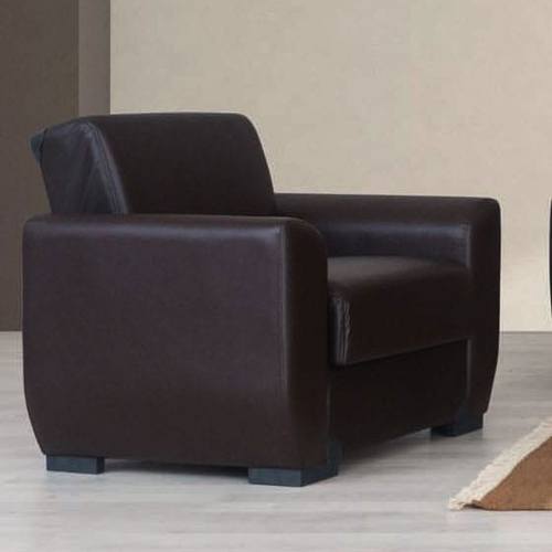 Aisha Brown PU Leather Chair by Alpha Furniture