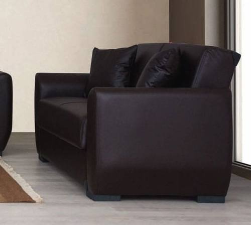 Aisha Brown PU Leather Loveseat by Alpha Furniture
