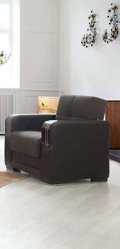 Dykman Brown Fabric Chair by Alpha Furniture