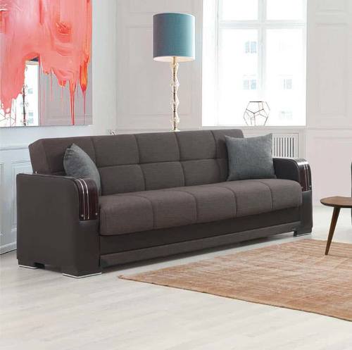 Dykman Brown Fabric Sofa Bed by Alpha Furniture