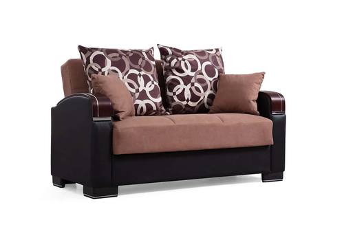 Elegance Beige Polyester Loveseat by Alpha Furniture