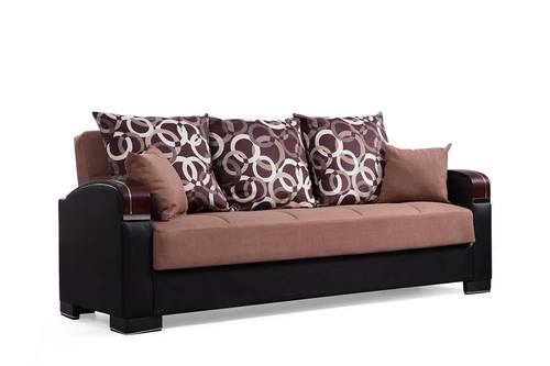 Elegance Beige Polyester Sofa by Alpha Furniture