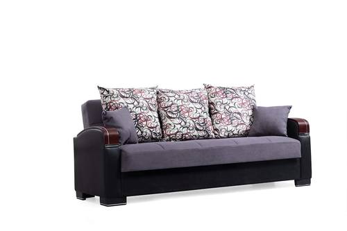 Elegance Gray Polyester Sofa by Alpha Furniture
