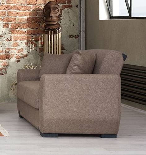 Fatima Light Brown Fabric Loveseat by Alpha Furniture