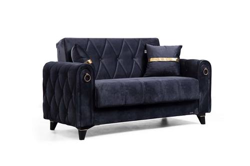 Istanbul Dark Gray Velvet Fabric Loveseat by Alpha Furniture