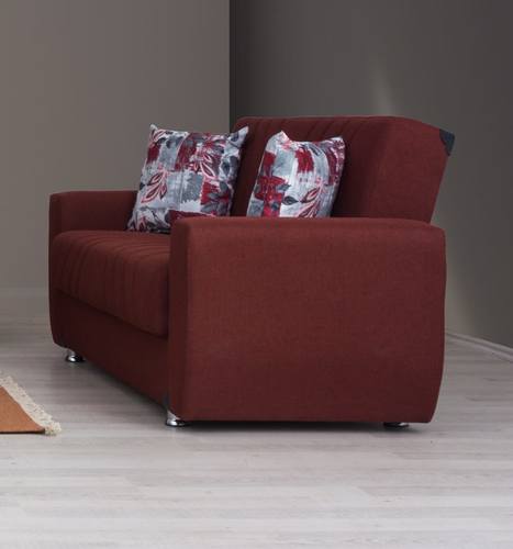 Jennifer Burgundy Fabric Loveseat by Alpha Furniture