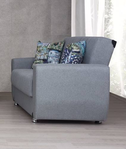 Sonya Gray Fabric Loveseat by Alpha Furniture