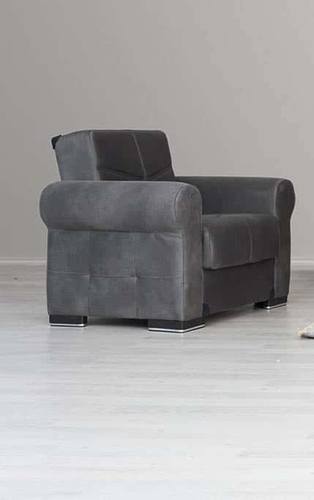 Togo Gray Tufted Back Chair by Alpha Furniture