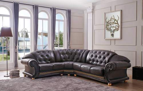 Apolo Brown Leather Sectional by ESF