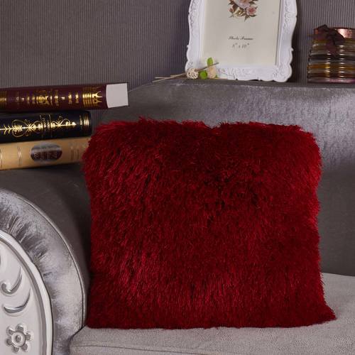 Decorative Shaggy Pillow in Red by Amazing Rugs