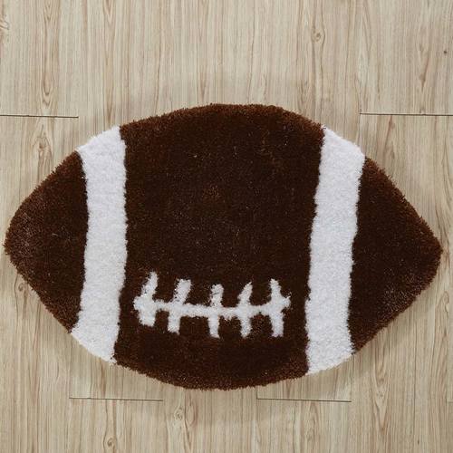 Football Shape Extra Soft Shaggy Decorative Area Rug by Amazing Rugs