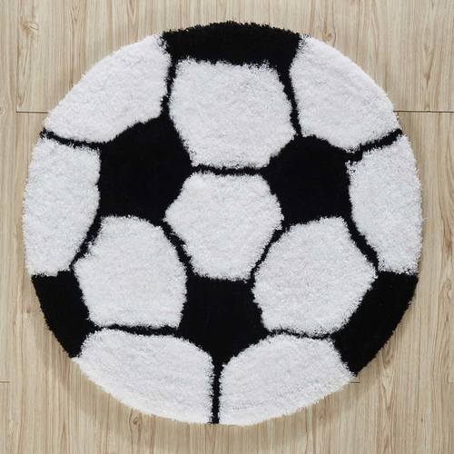 Soccer Ball Shape Extra Soft Shaggy Decorative Area Rug by Amazing Rugs
